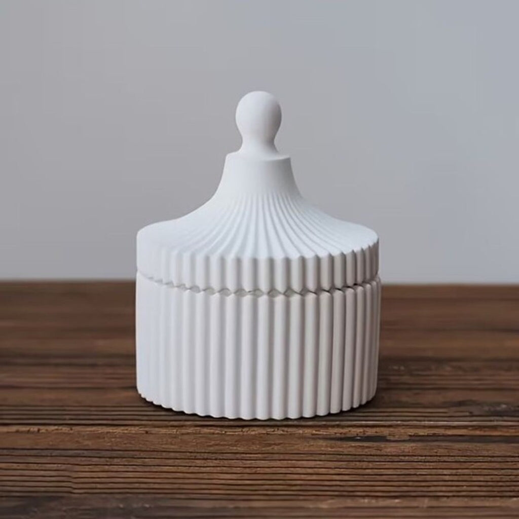Pure Elegance White Concrete Decor Set